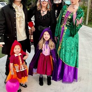 Hocus Pocus Family Costumes - Winifred (Adult), Sara (4T), Mary (2T)